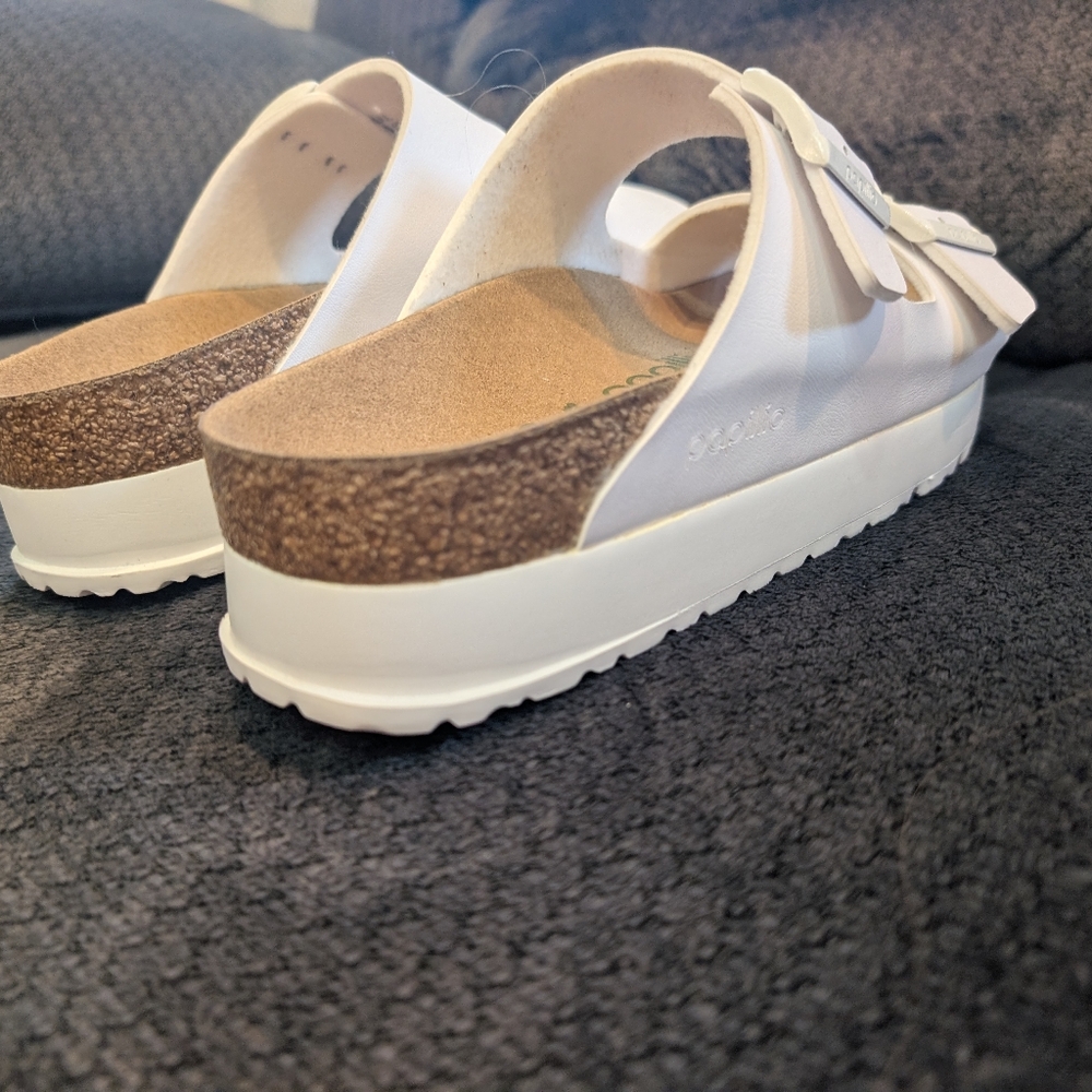 Birkenstock Papillio Arizona Platform Sandals Women's White Slide - Picture 6 of 13